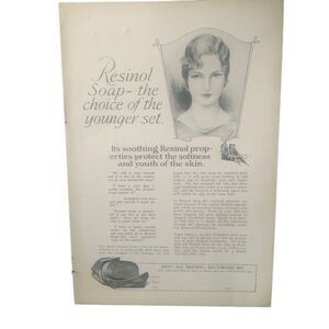 Vintage 1927 Resinol Soap Choice of the Younger Set Ad Advertisement